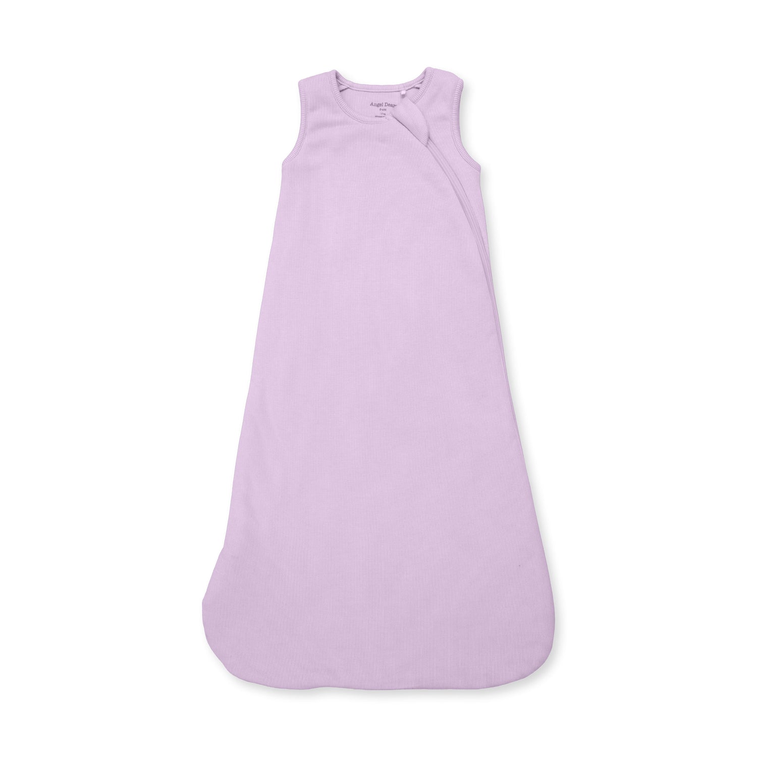 Sleep sack in solid Winsome Orchid purple with ribbed modal texture and a full-length front zipper.