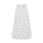 Baby sleep bag in a football check pattern with a front zipper