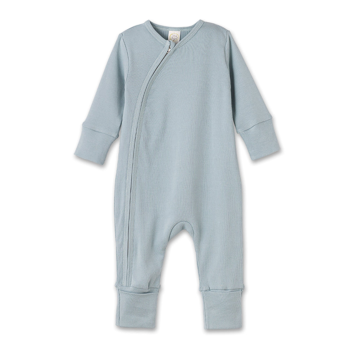 Cotton Baby Zipper Romper With Convertible Cuffs-Blue by Tesa Babe (view 2 of 2)