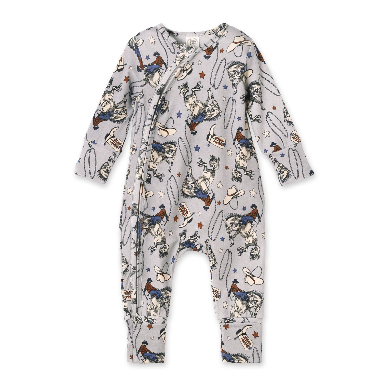 Western Cowboy Rodeo Zipper Baby Romper - Bamboo Convertible