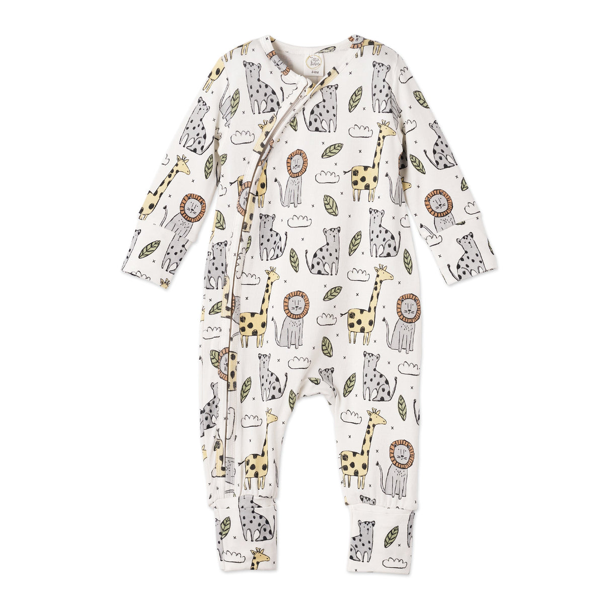Safari Snuggles Zipper Romper - Bamboo Baby Outfit by Tesa Babe