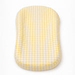 Yellow Gingham Ruffle Baby Lounger Cover by Little Mae & Co
