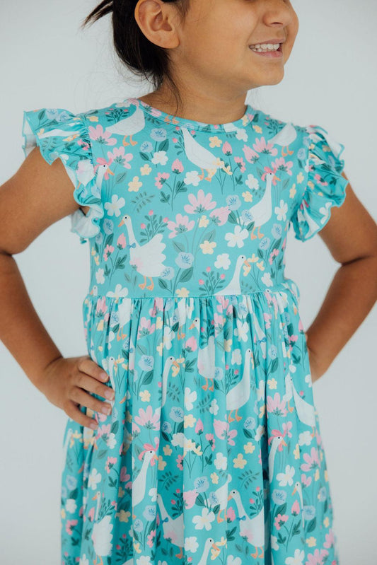 Mila & Rose ® Silly Goose Flutter Sleeve Twirl Dress Toddler Mila Rose - Apparel & Accessories > Clothing > Dresses Twirl Dress Flutter