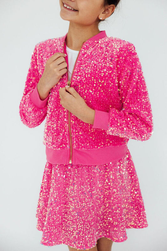 Mila & Rose ® Pink Velvet Sequin Jacket for Little Girls by Mila Rose - Apparel & Accessories > Clothing > Outerwear > Coats & Jackets Sequin Jacket