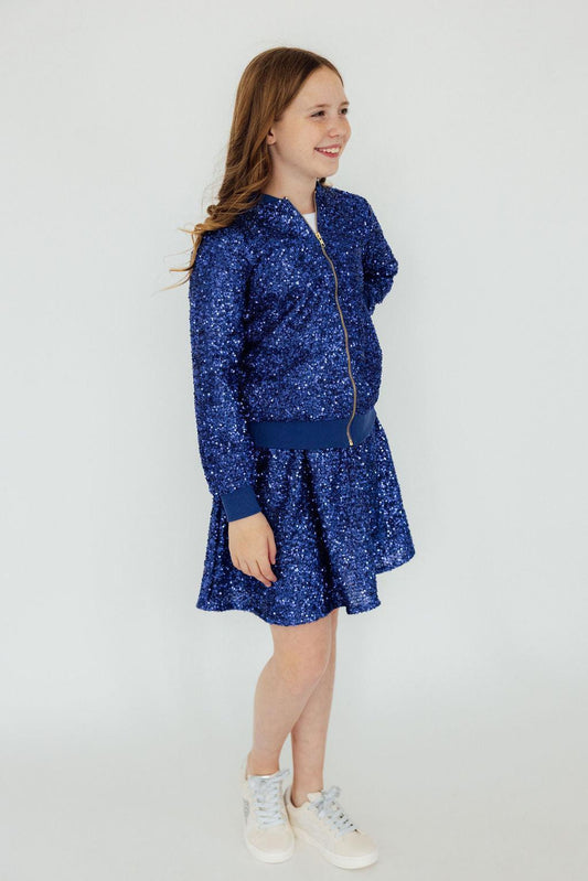 Mila & Rose ® Royal Blue Sequin Twirl Skort With Shorts For Girls - Apparel & Accessories > Clothing > Skorts Sequin Skort