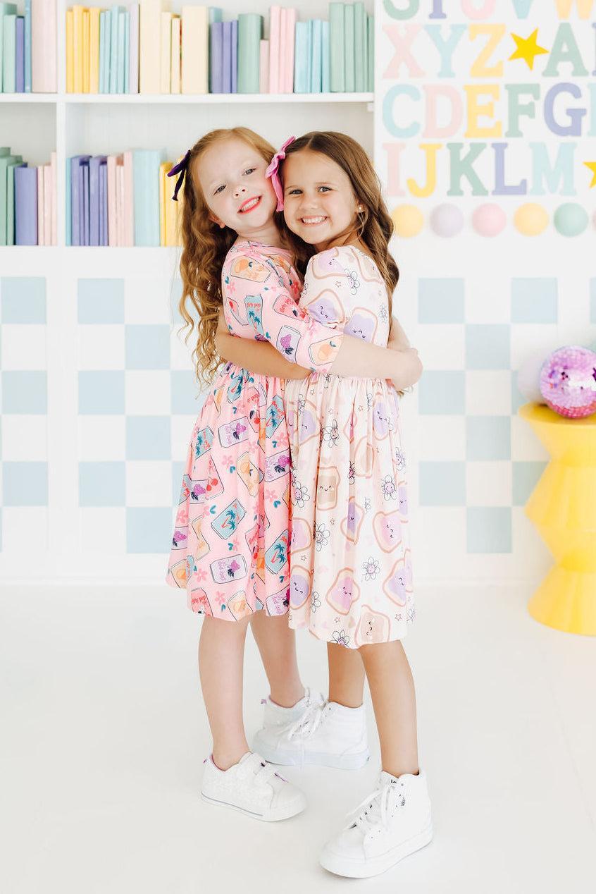 Girly Pop 3/4 Sleeve Pocket Twirl Dress by Mila & Rose ® at Everetts Place
