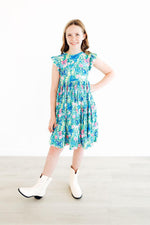 Watercolor Butterflies Flutter Sleeve Twirl Dress by Mila & Rose ® at Everetts Place