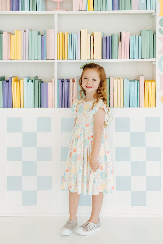 Mila & Rose ® Campus Cutie Flutter Sleeve Twirl Dress Mila Rose Toddler - Apparel & Accessories > Clothing > Dresses Twirl Dress Flutter