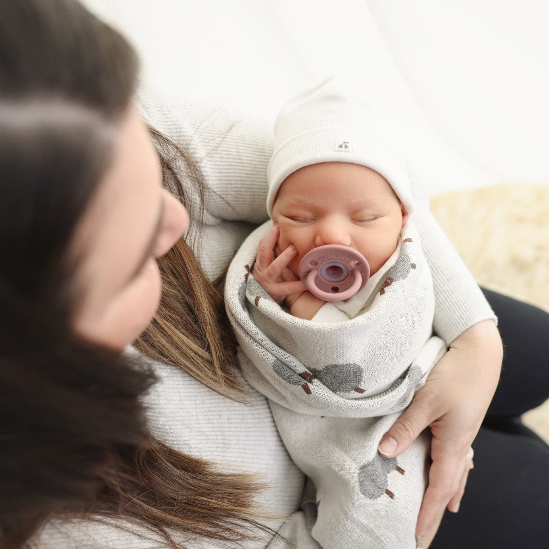 Whimsy Collection Luxury 100 Percent Cotton Knit Swaddle Baby Blanket Bleu La La