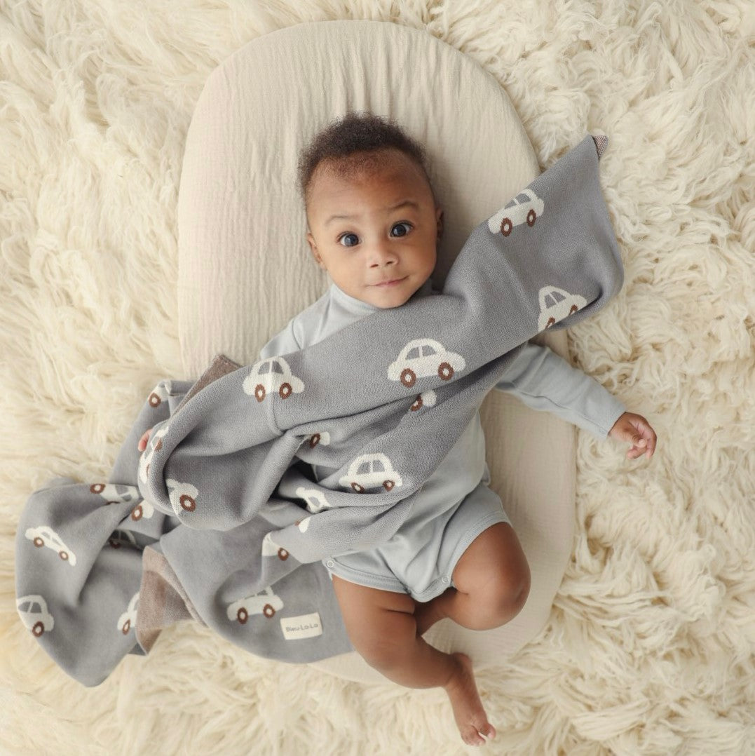 100 Percent Cotton Luxury Knit Car Swaddle Blanket - Everetts Place: Online Boutique