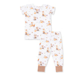 Woodland Animals with Pumpkins - Short Sleeve Loungewear Set by Angel Dear