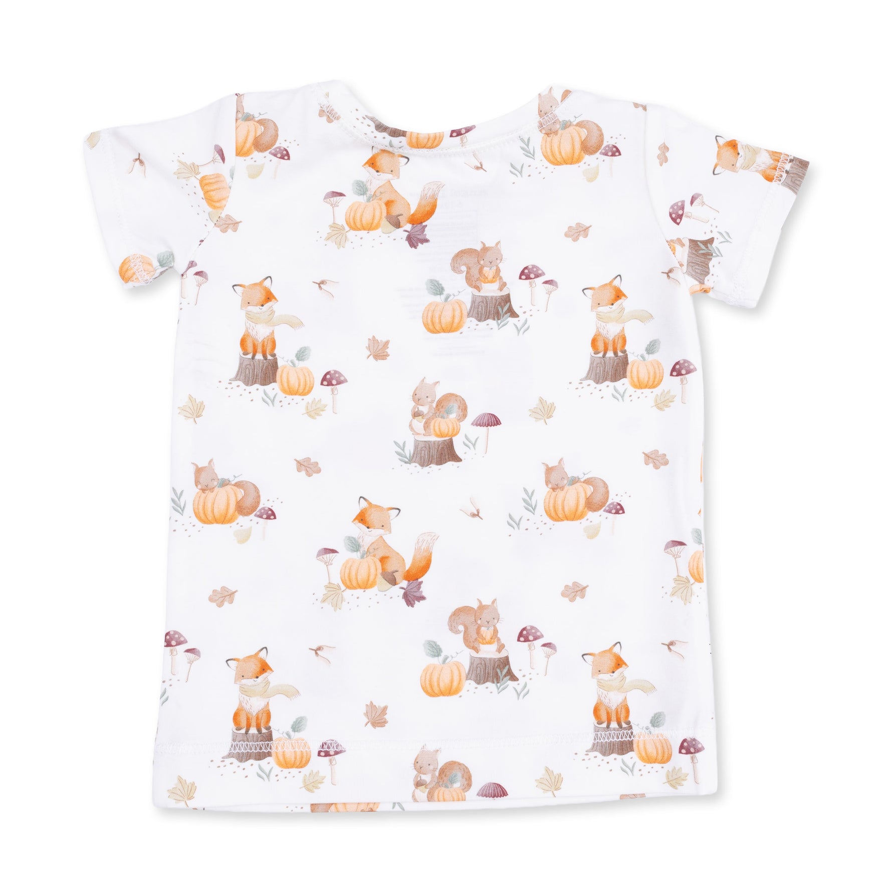 Woodland Animals with Pumpkins - Short Sleeve Loungewear Set by Angel Dear