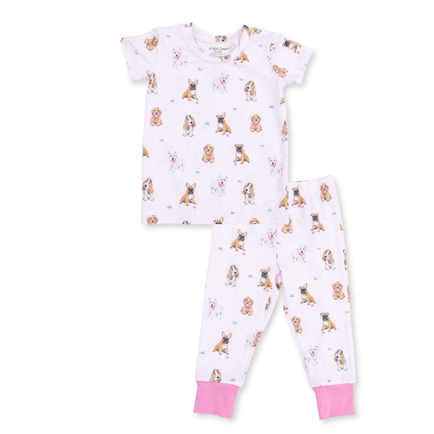 Viscose from Bamboo Loungewear Set - Bestie Dogs Pink by Angel Dear (view 2 of 5)