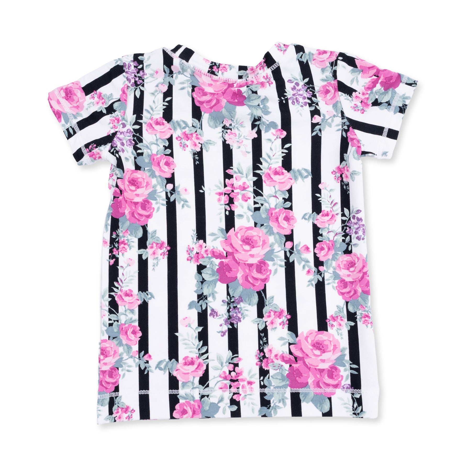 Cabbage Rose Stripe - Short Sleeve Loungewear Set by Angel Dear