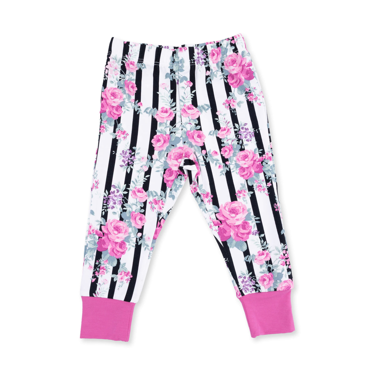 Cabbage Rose Stripe - Short Sleeve Loungewear Set by Angel Dear