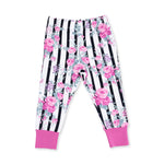 Cabbage Rose Stripe - Short Sleeve Loungewear Set by Angel Dear