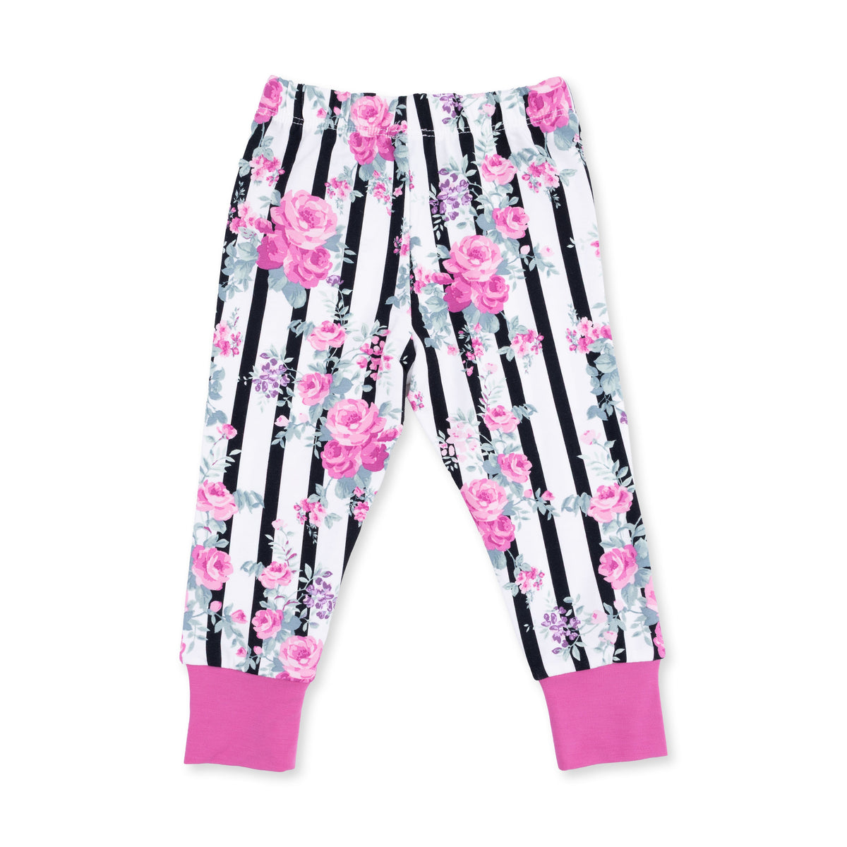 Cabbage Rose Stripe - Short Sleeve Loungewear Set by Angel Dear