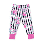 Cabbage Rose Stripe - Short Sleeve Loungewear Set by Angel Dear