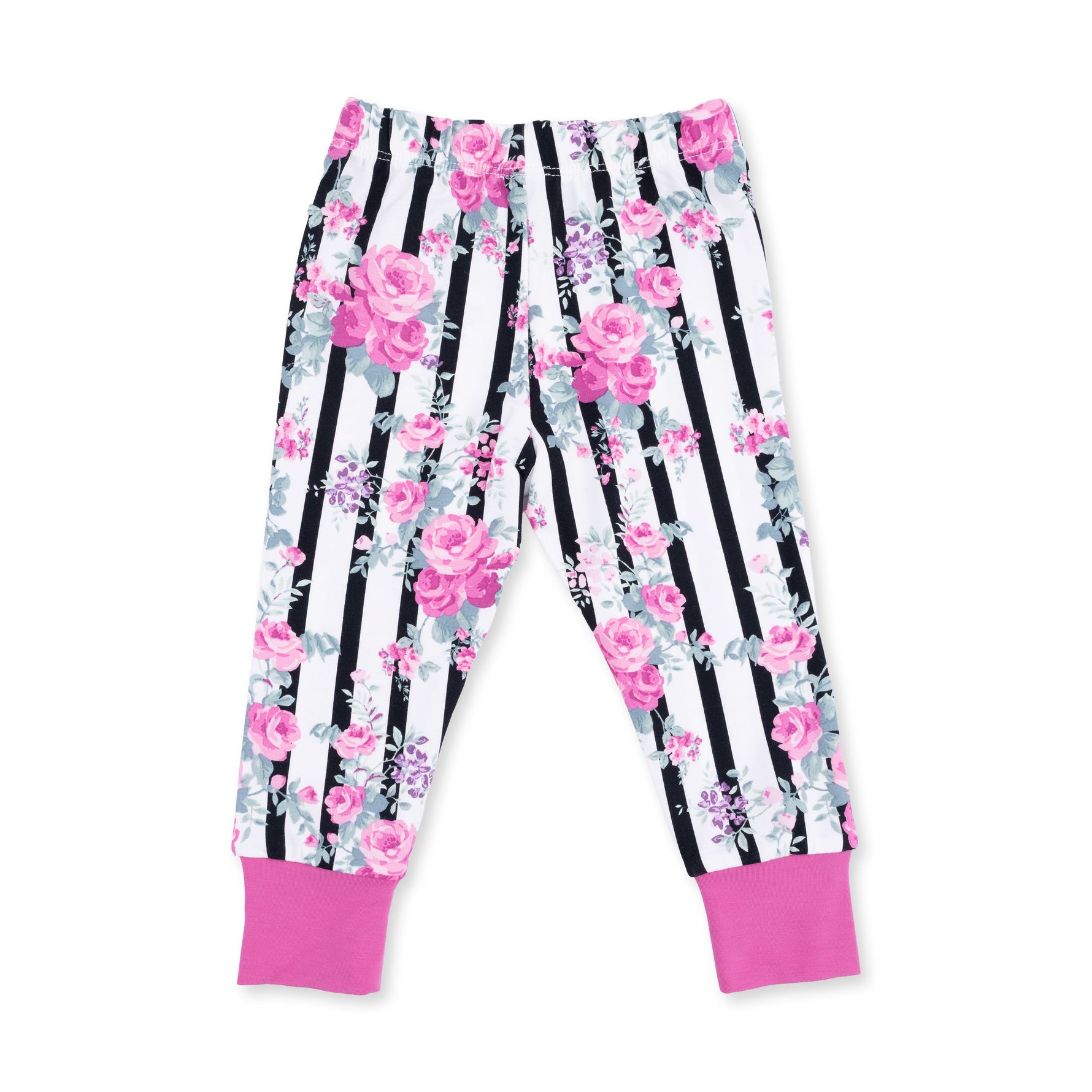 Cabbage Rose Stripe - Short Sleeve Loungewear Set by Angel Dear