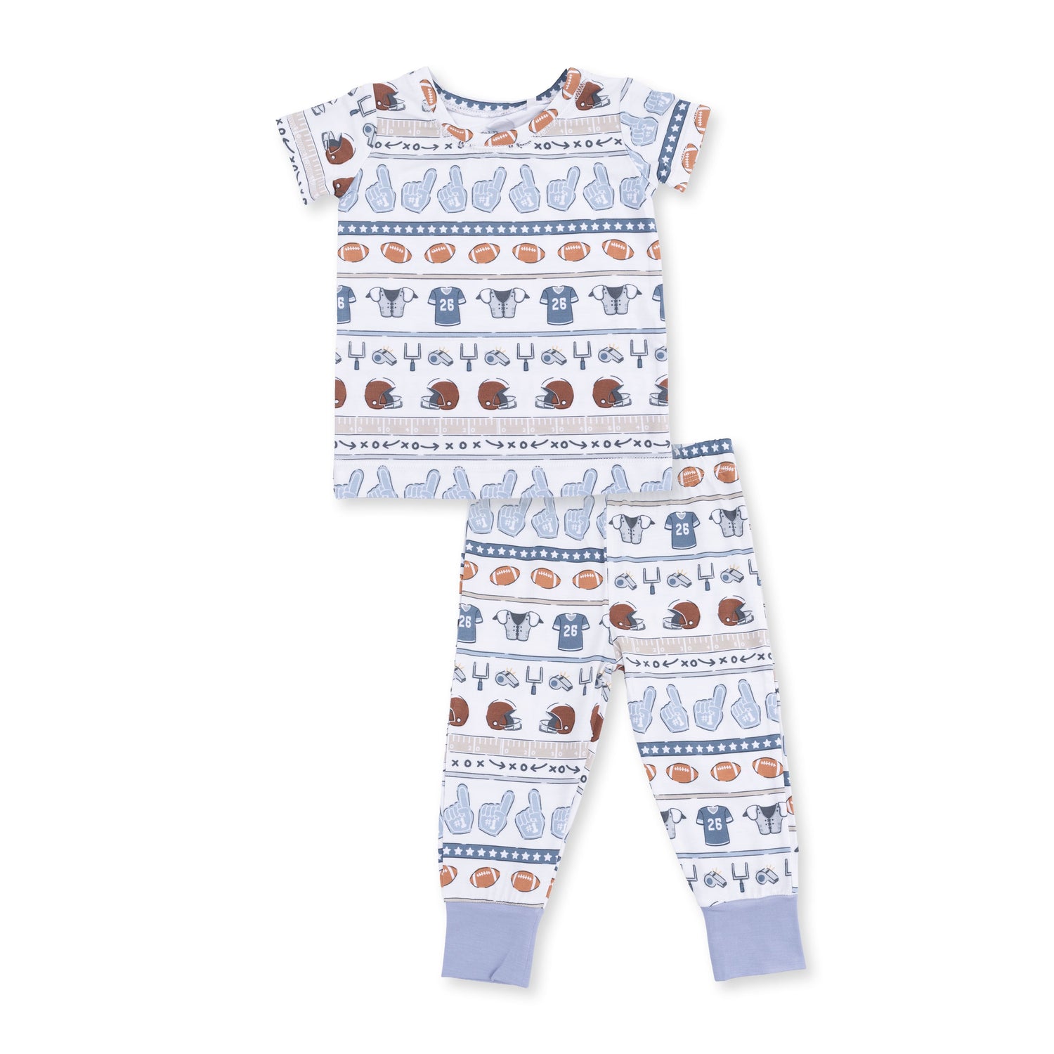 Football Stripe - Short Sleeve Loungewear Set