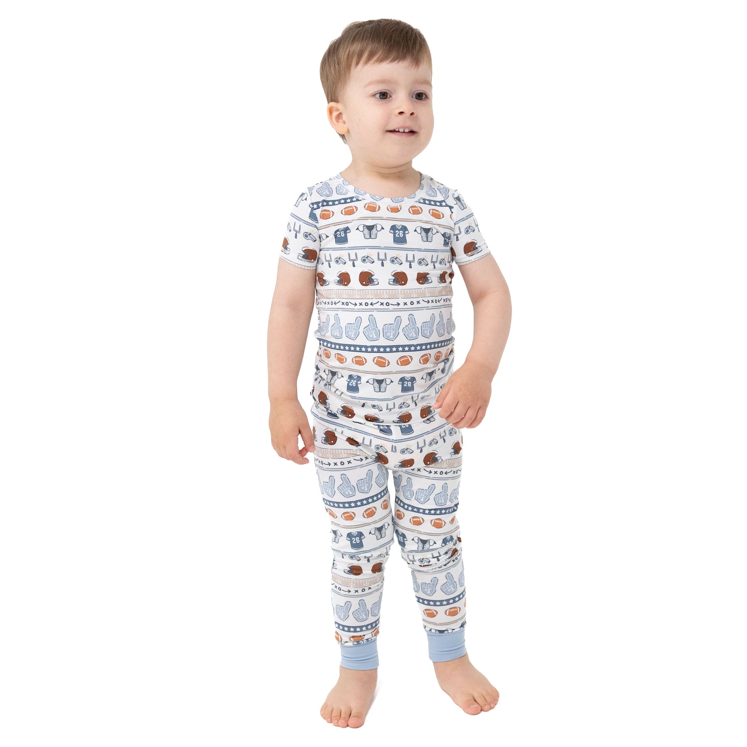 Football Stripe - Short Sleeve Loungewear Set by Angel Dear (view 1 of 6)
