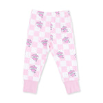 Heart Tattoo Check Pink - Short Sleeve Loungewear Set by Angel Dear