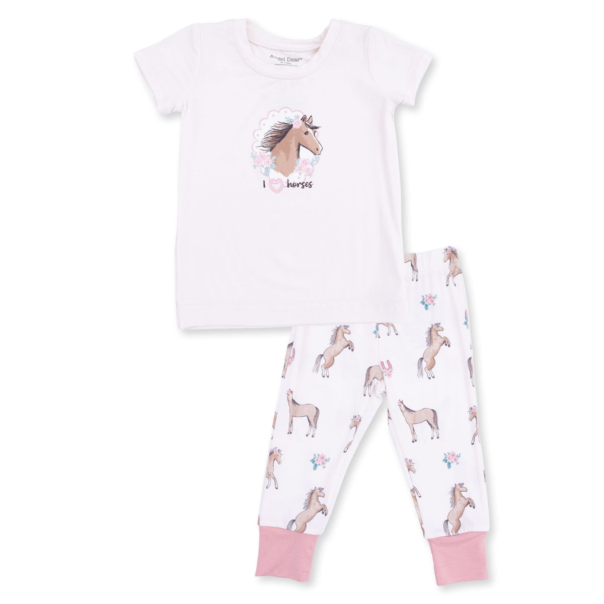 I Love Horses - Short Sleeve Loungewear Set by Angel Dear