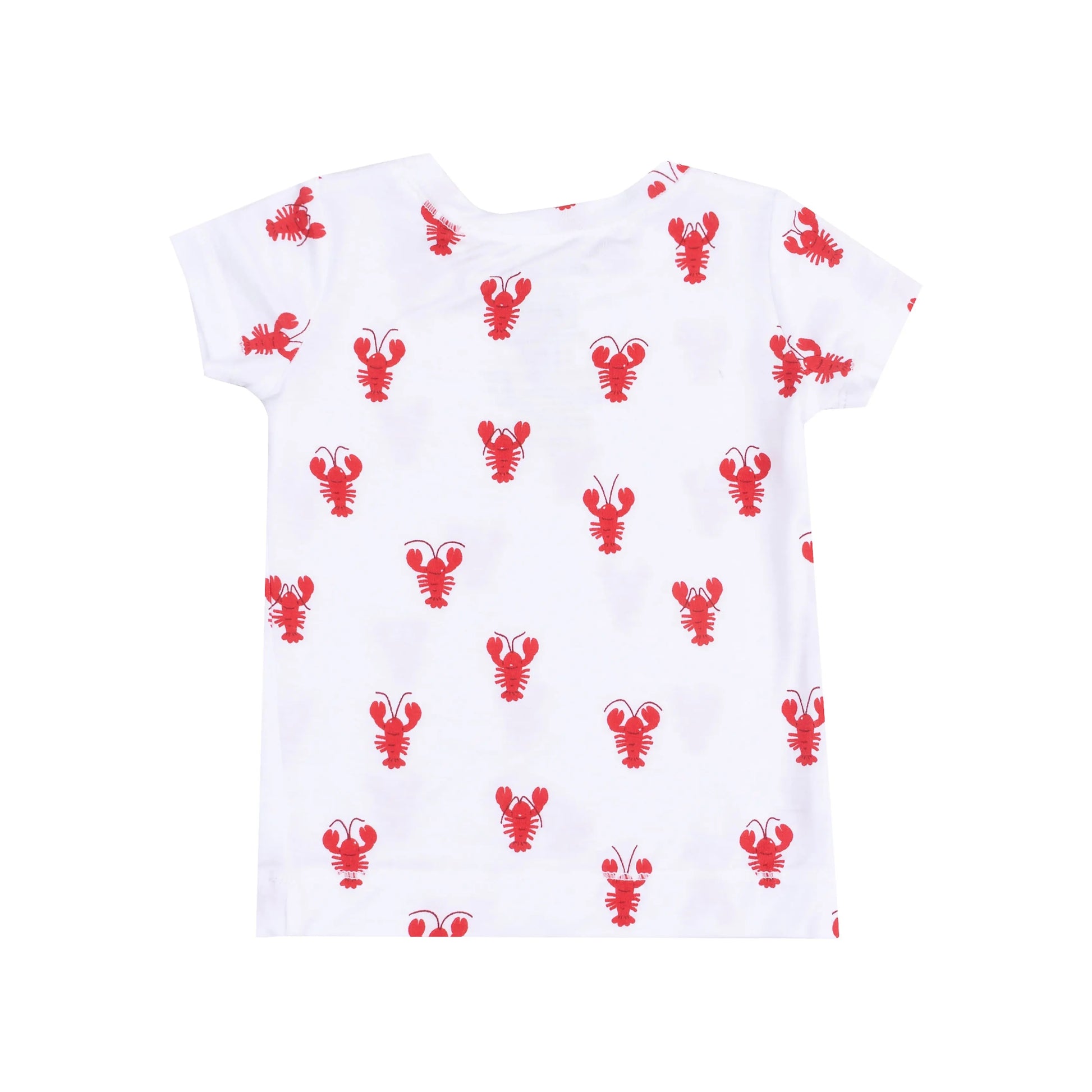 Short Sleeve Loungewear Lobster Bamboo 2 Piece Pajama Set for Kids.