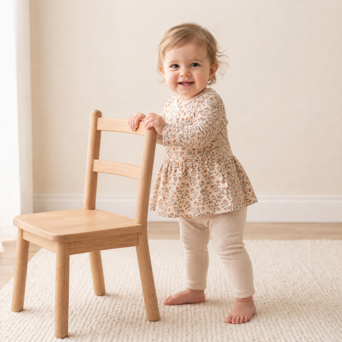 Organic Bodysuit Dress & Leggings Set - Rustbloom by Makemake Organics