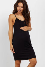 PinkBlush Black Basic Maternity Sleep Dress PinkBlush 