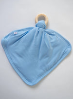 Sky Sprig Quilted Lovey With Detachable Wooden Ring 10x10 Baby Soother Bubble Baby 