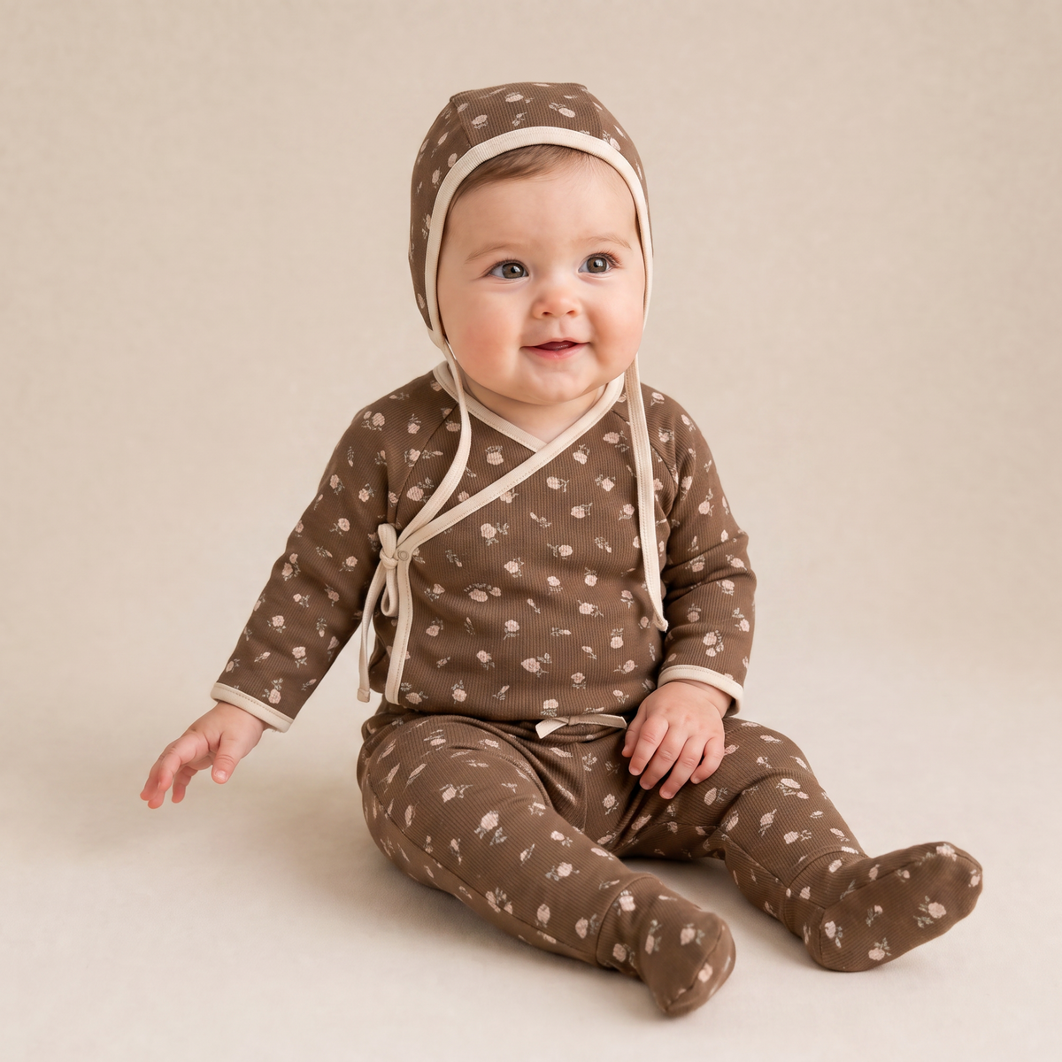 Organic Kimono Top & Footed Pants Set - Primrose by Makemake Organics