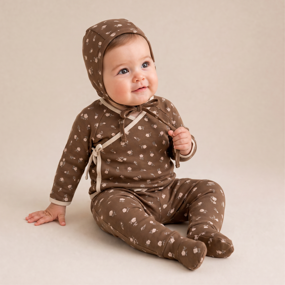 Organic Kimono Top & Footed Pants Set - Primrose by Makemake Organics