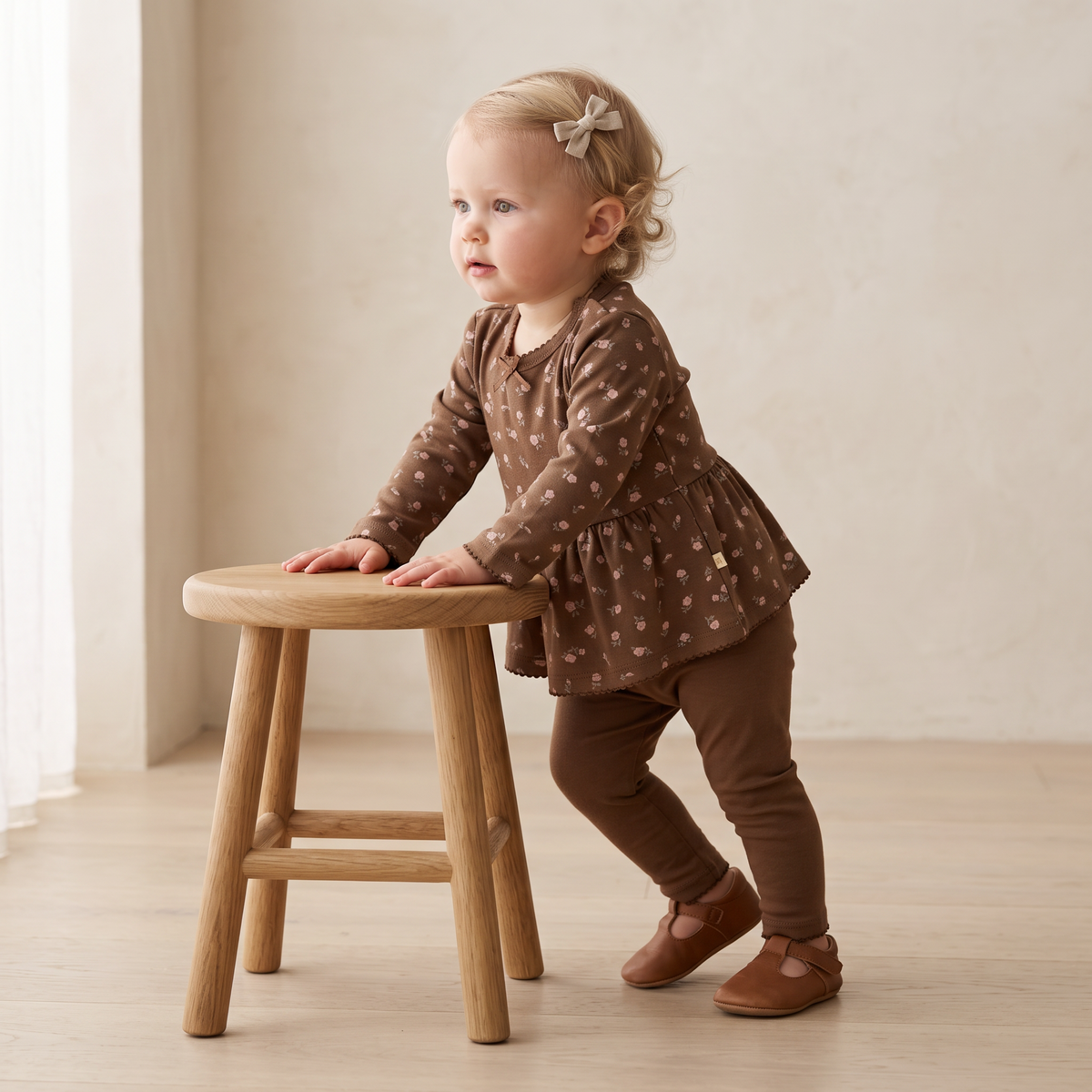 Organic Bodysuit Dress & Leggings Set - Primrose by Makemake Organics