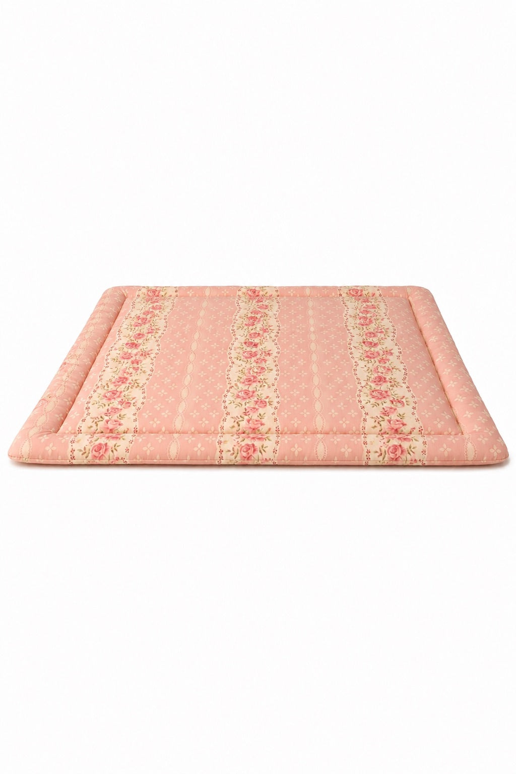 Pink Rose Padded Baby Play Mat by Little Mae & Co