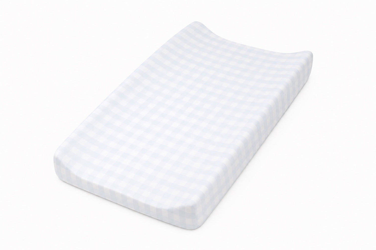 Light blue checkered changing pad cover