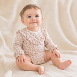 Organic Ruffle Bubble Romper - Petal Whispers by Makemake Organics