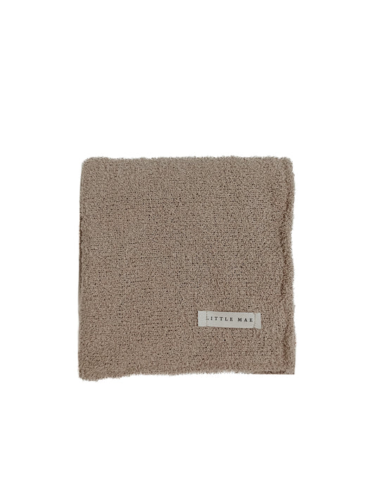 Mocha Plush Baby Blanket Soft Waffle Knit Cozy Warmth Little Mae & Co Everetts Place: Online Boutique