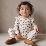 Organic Ruffle Bodysuit & Pants Set - Winter Berry by Makemake Organics