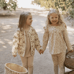 Organic Ruffle Sleeve Top Set of 2 - Petal Whispers + Dusty Rose by Makemake Organics