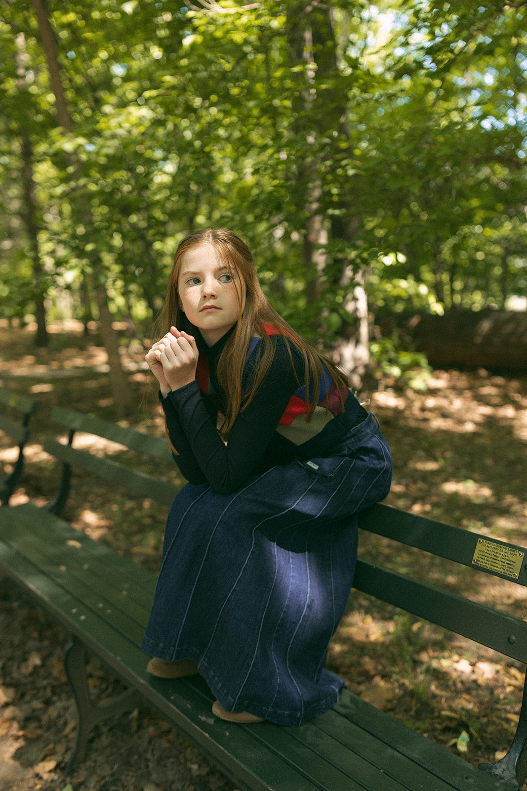 Sofi Pleated Maxi Skirt - Denim by Crew Kids NY (view 5 of 6)