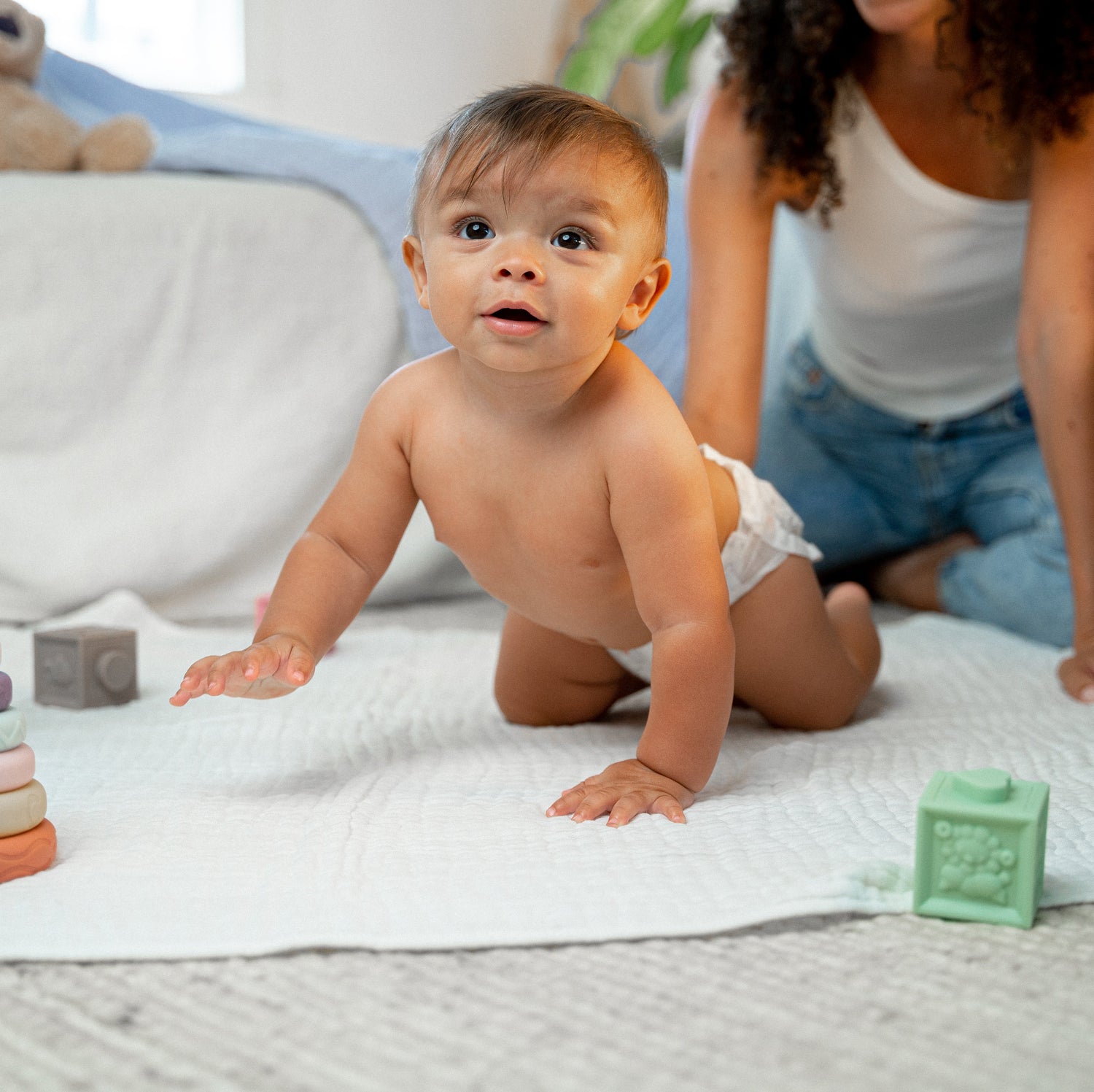 GOTS Organic Muslin Blanket — Comfy Cubs | White