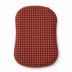 Red Beige Gingham Ruffle Baby Lounger Cover by Little Mae & Co