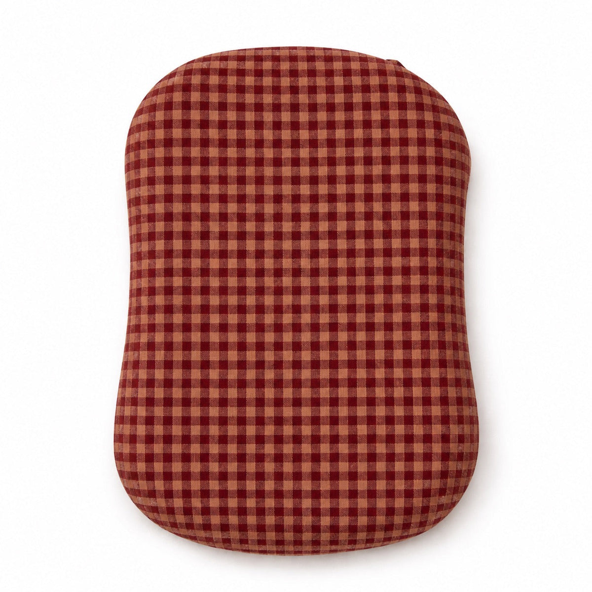 Red Beige Gingham Ruffle Baby Lounger Cover by Little Mae & Co