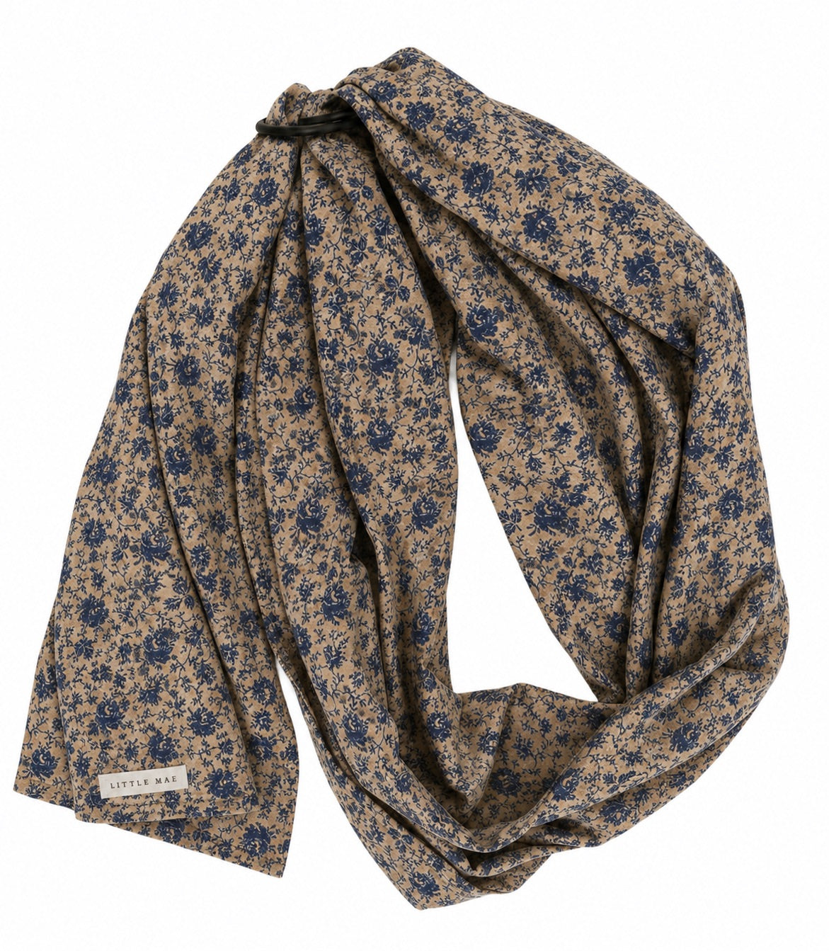 Blue Brown Rose Ring Sling Carrier by Little Mae & Co