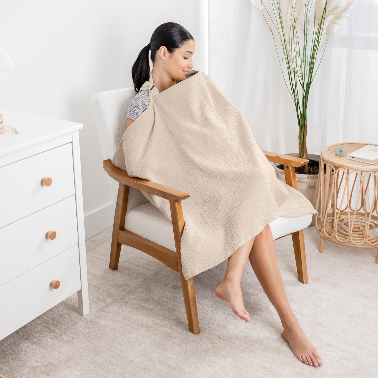 Muslin Nursing Cover, Pack of 2 in Sand and Cedar by Comfy Cubs at Everetts Place