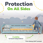 Twin Size Montessori-Inspired Floor Bed with Safety Guardrails for Kids by Ocodile.com