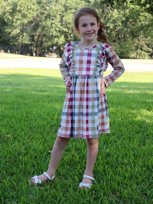 Charming Plaid Dress for Baby Girls Perfect for Fall Season Adventures Rylee Faith Designs