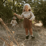 Brown organic corduroy skirt for babies and toddlers
