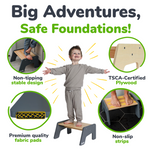 Ocodile.com natural wood 1-step kids' stool, safe and sturdy.